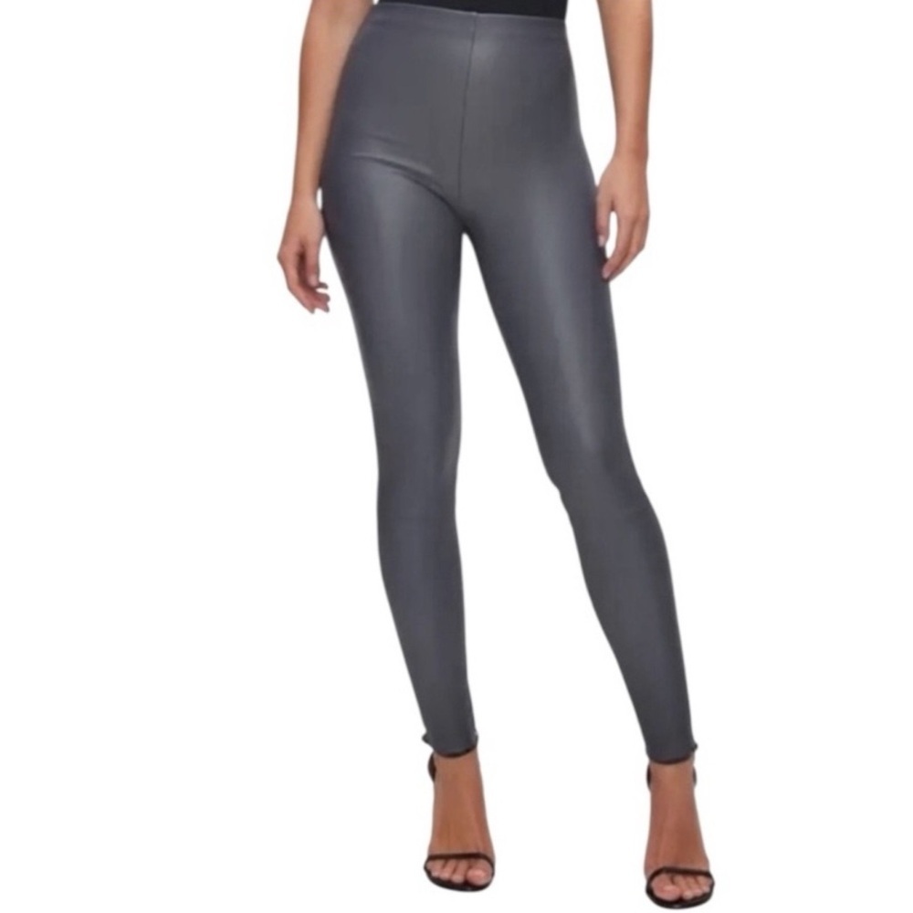 NWT Good American Better Than Faux Leather Leggings in Grey